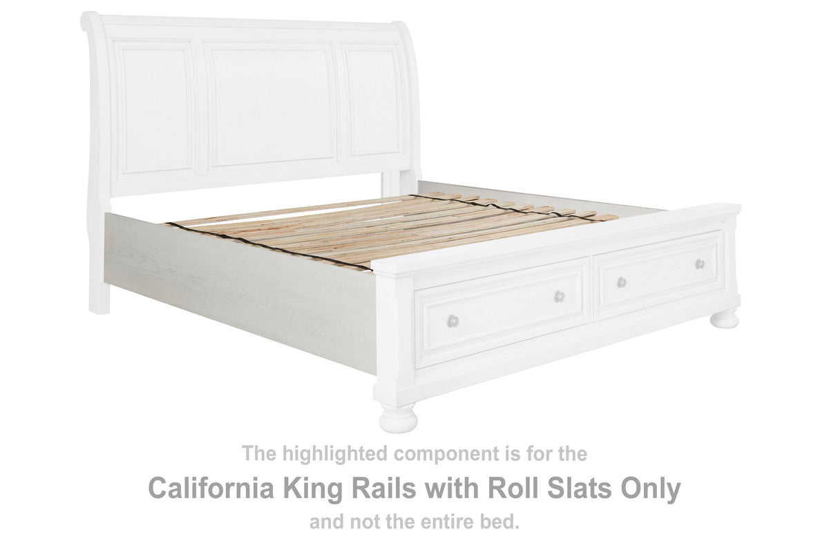 Robbinsdale Rails with Roll Slats - Antique White  (B742-SI)