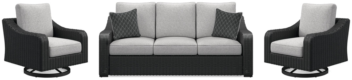 Beachcroft Outdoor Sofa and 2 Lounge Chairs (P792-SI)