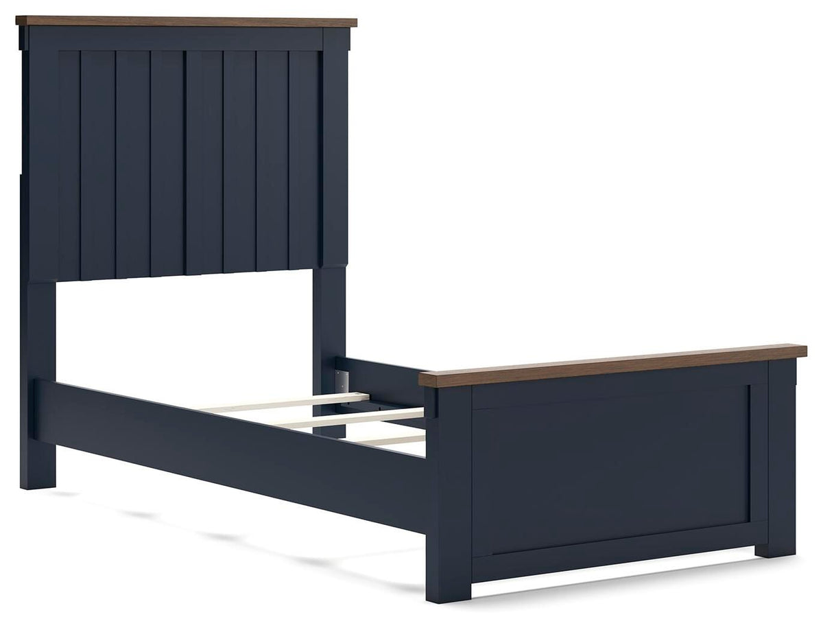 Landocken Panel Bed, Dresser, Chest and Nightstand - Brown/Blue  (B414-SI) - Image 17