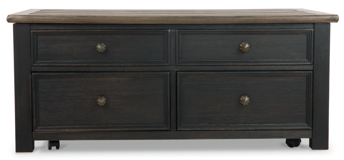 Tyler Creek Coffee Table with Lift Top - Grayish Brown/Black  (T736-SI) - Image 5