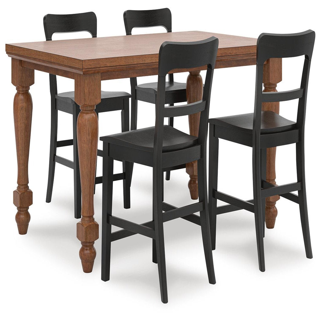 Greddinton Counter Height Dining Table and 4 Barstools (PCD824-SI)