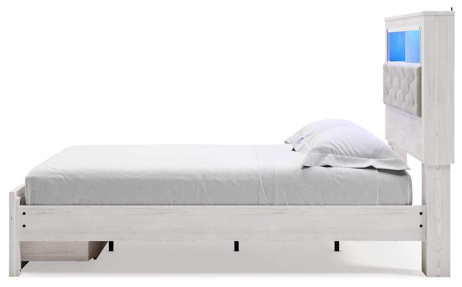 Altyra Upholstered Bookcase Bed with Storage - White  (B2640-SI) - Image 7