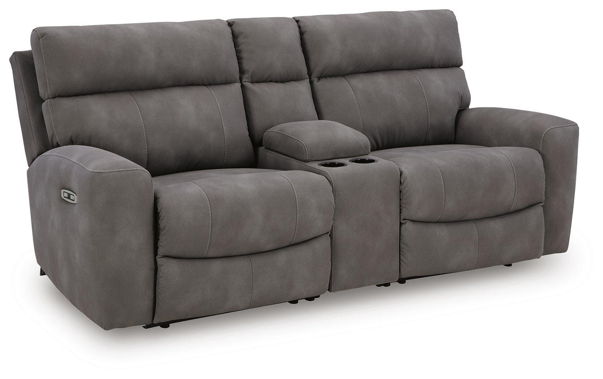 Next-Gen Durapella 3-Piece Power Reclining Sectional Loveseat with Console (61003-SI)