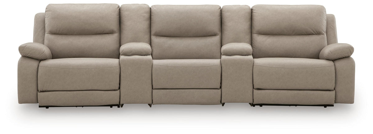 Narwhal Place 5-Piece Reclining Sectional with Storage Consoles (PC99201-SI)