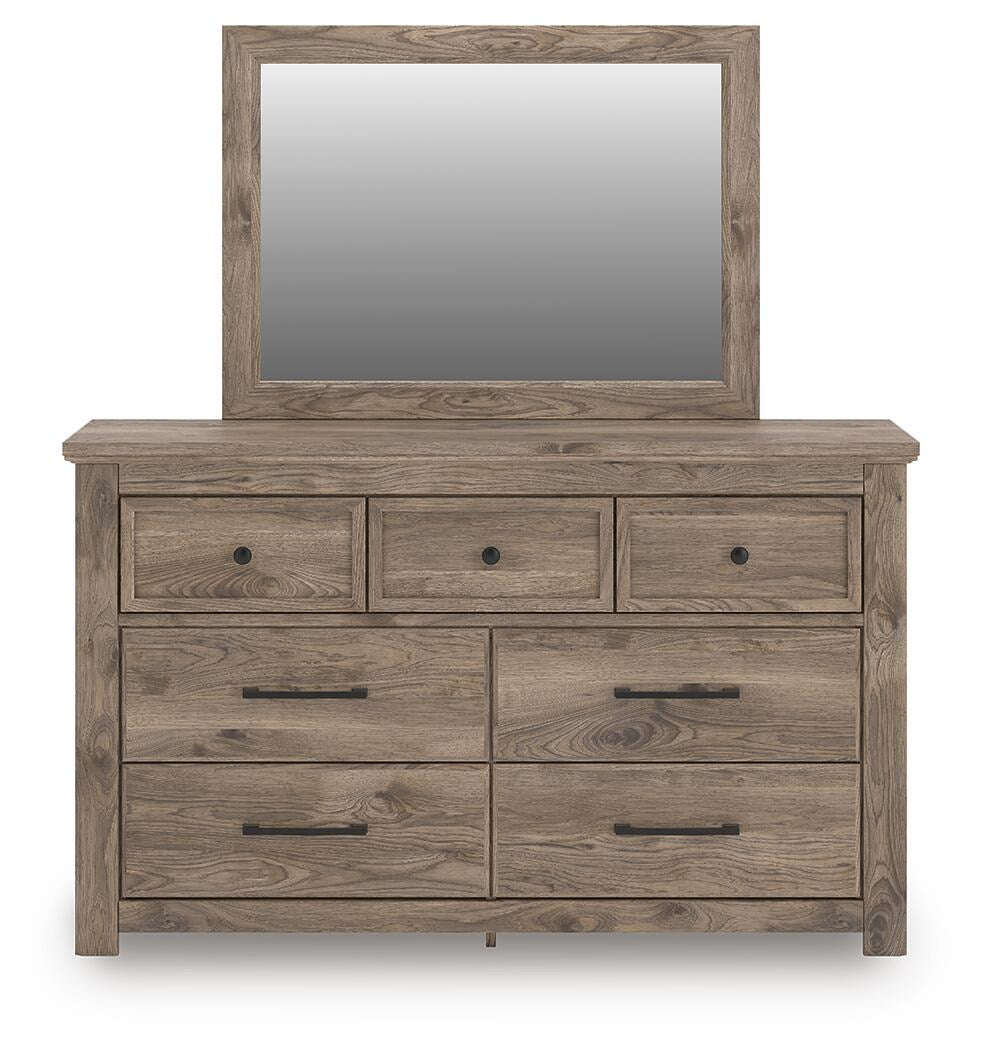 Rusticott King Poster Bed, Dresser, Mirror and Nightstand (PCB2260-SI) - Image 2