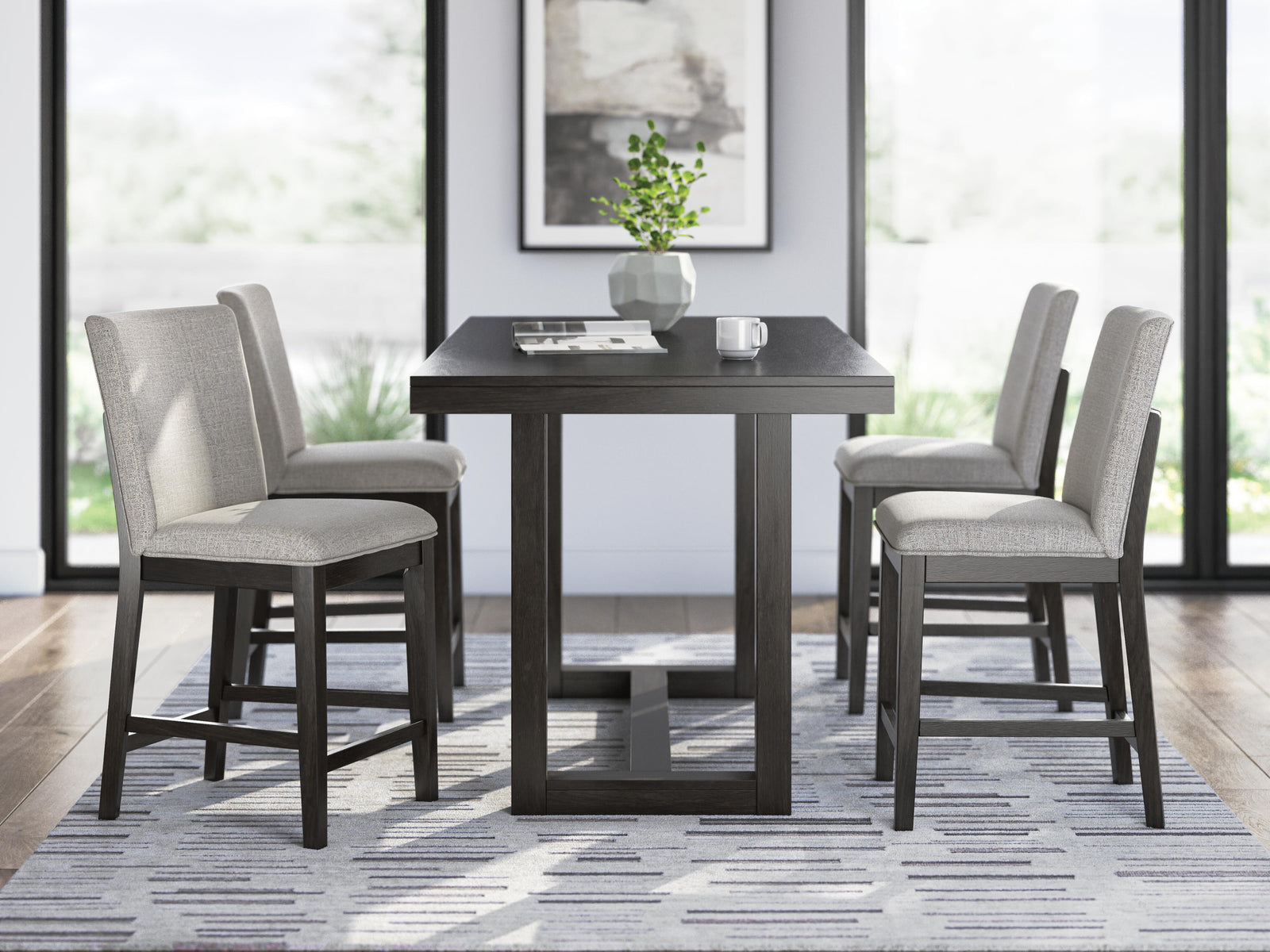 Neymorton Counter Height Dining Table and 4 Barstools (D618-SI) - Image 18