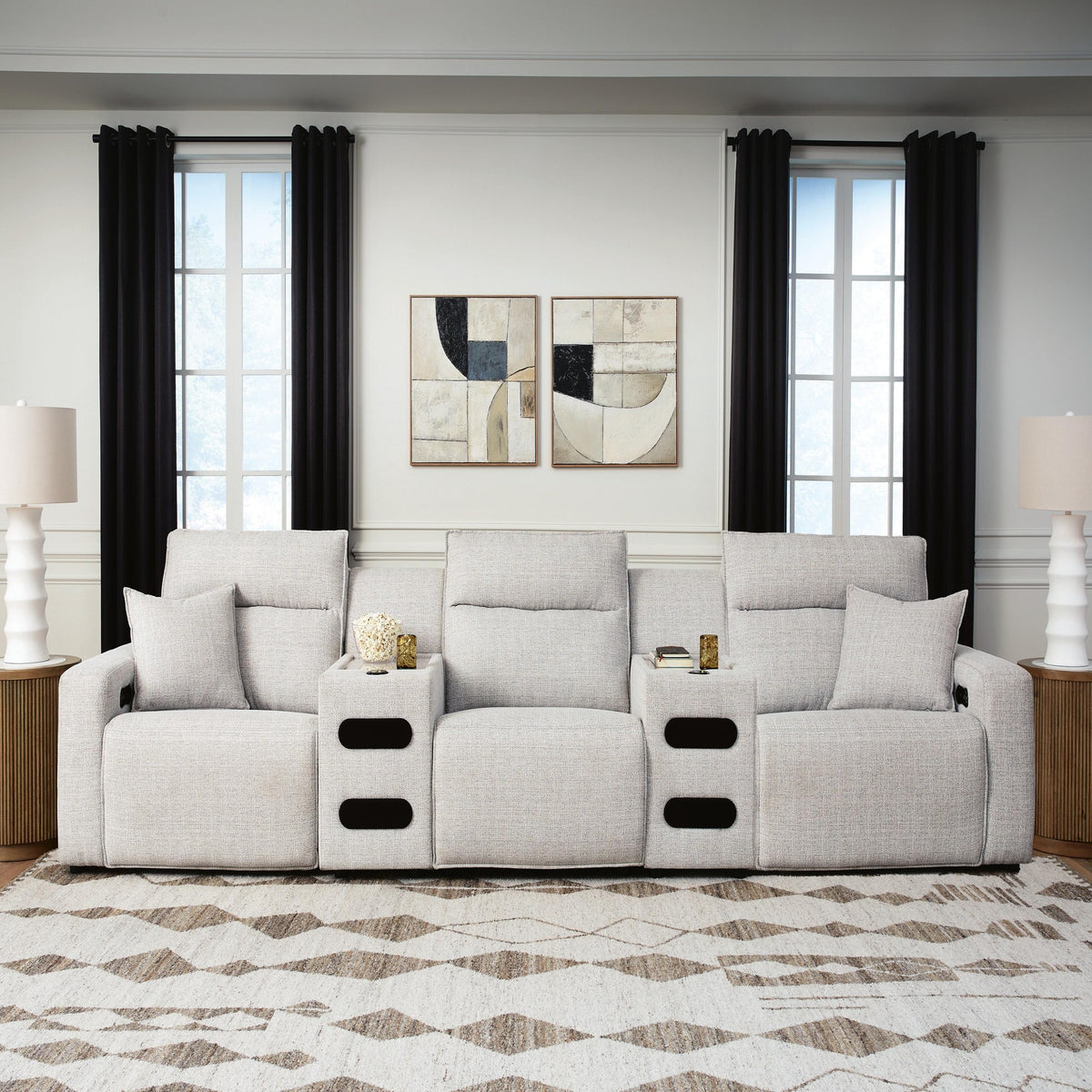 Modmax II 5-Piece Power Reclining Sectional with Audio Consoles (65907-SI)