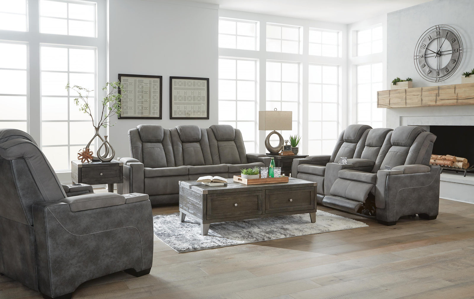 Next-Gen Durapella Power Reclining Sofa, Loveseat and Recliner (22004-SI) - Image 2