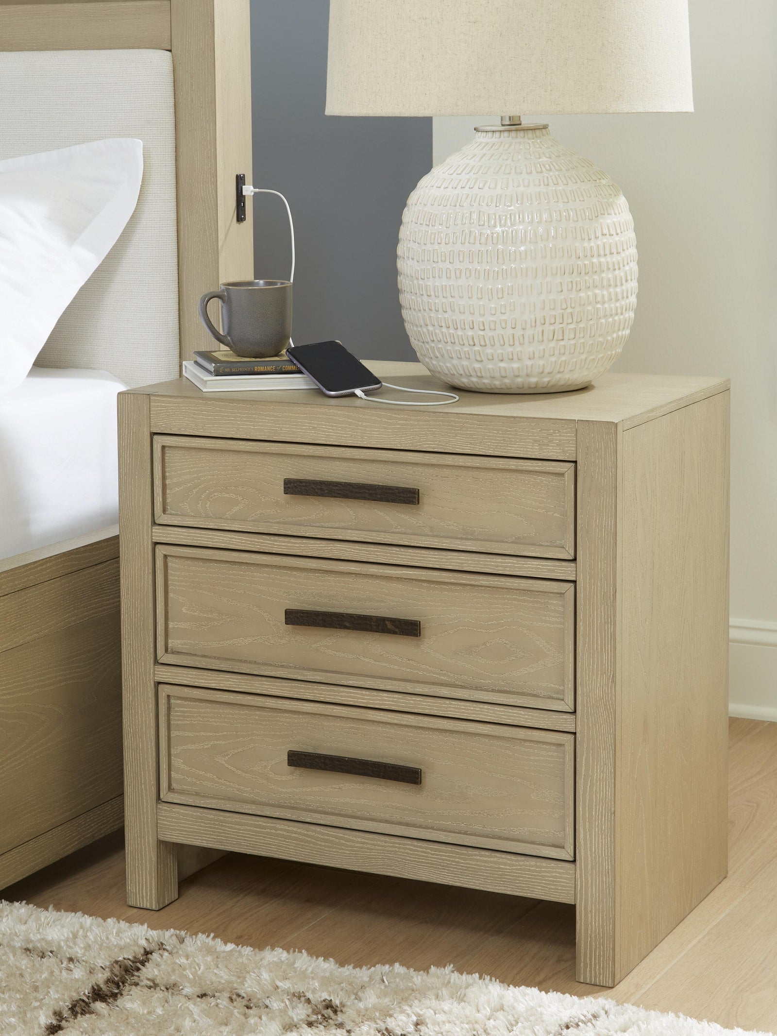 Calmoro Nightstand - Gray  (B602-SI) - Image 2