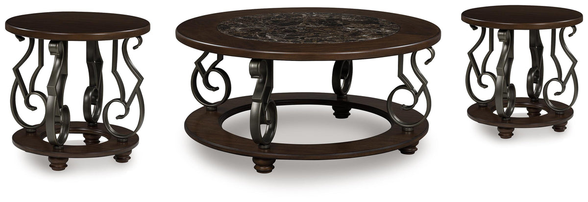 Frallyn Coffee Table and 2 Ends - Warm Brown  (T623-SI) - Image 2