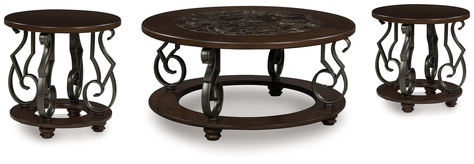 Frallyn Coffee Table and 2 Ends - Warm Brown  (T623-SI) - Image 2