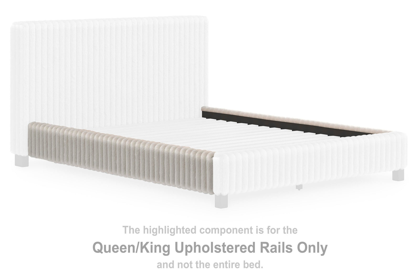 Zuraleus King/California King Upholstered Headboard/Footboard/Roll Slats (PCB3381-SI) - Image 38