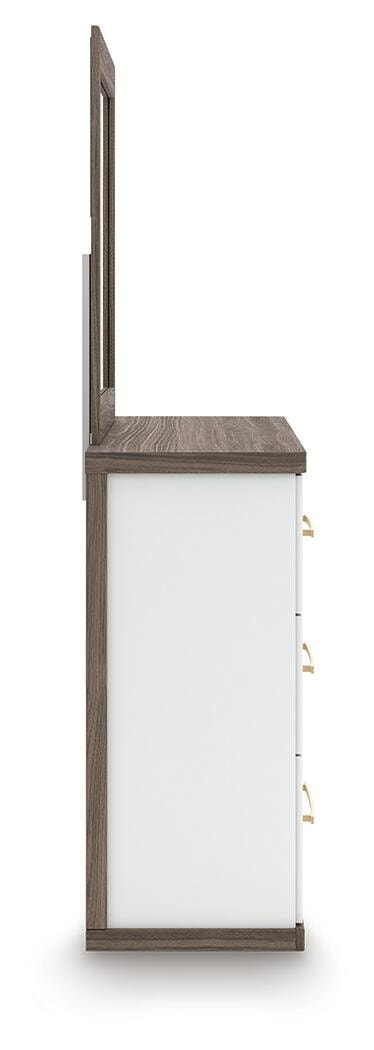 Kendanport King Upholstered Bed, Dresser and Mirror (PCB1108-SI) - Image 5