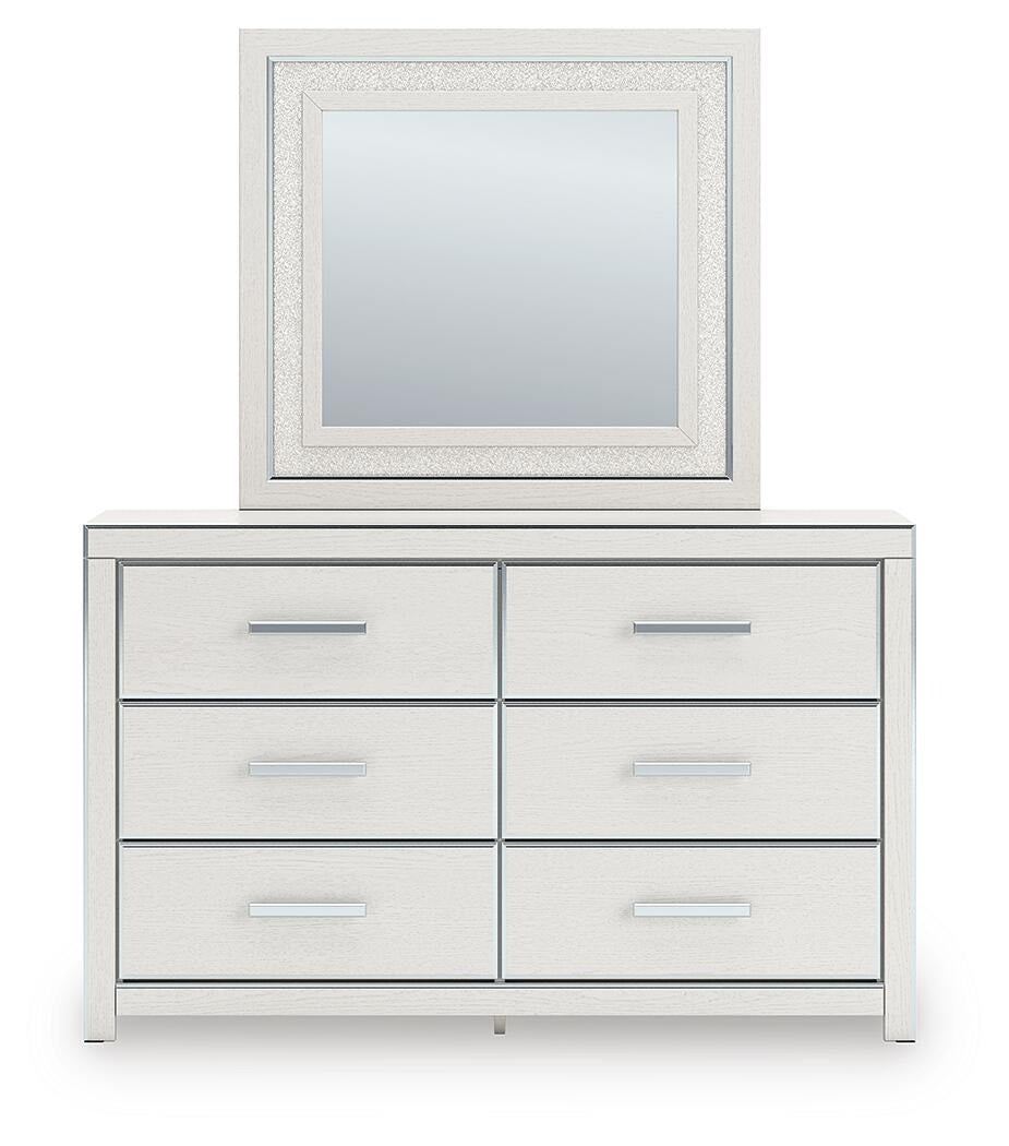 Zuraleus Queen Upholstered Platform Bed, Dresser, Mirror and Nightstand (PCB3381-SI) - Image 2