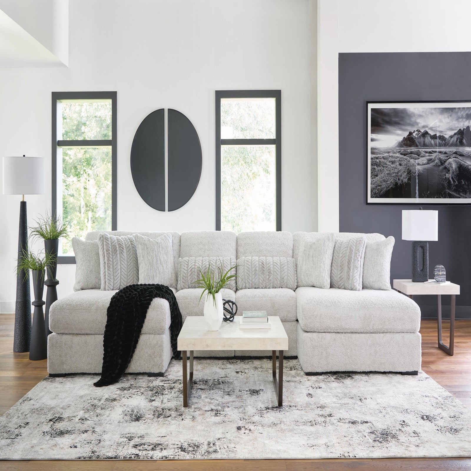 Cuddle Plush 4-Piece Sectional with Chaise (PC59106-SI) - Image 4