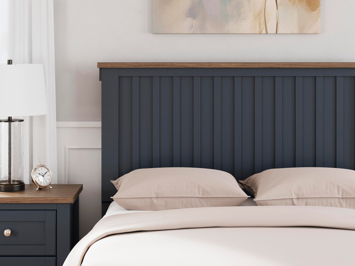 Landocken Panel Headboard, Dresser and Mirror - Brown/Blue  (B414-SI) - Image 11