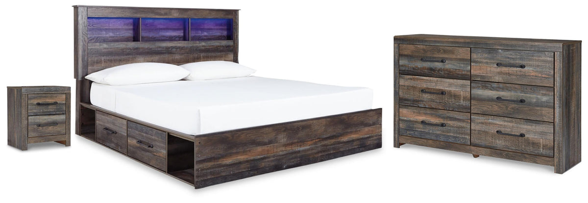 Drystan Bookcase Storage Bed, Dresser and Nightstand (B211-SI)