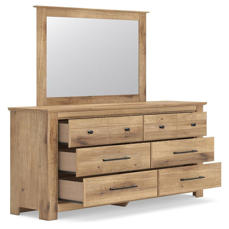 Makidern King Panel Bed, Dresser, Mirror and 2 Nightstands (PCB1170-SI) - Image 4