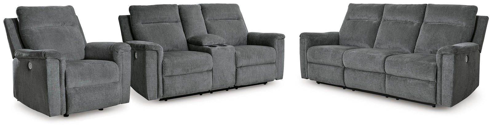 Barnsana Power Reclining Sofa, Loveseat and Recliner (33202-SI)