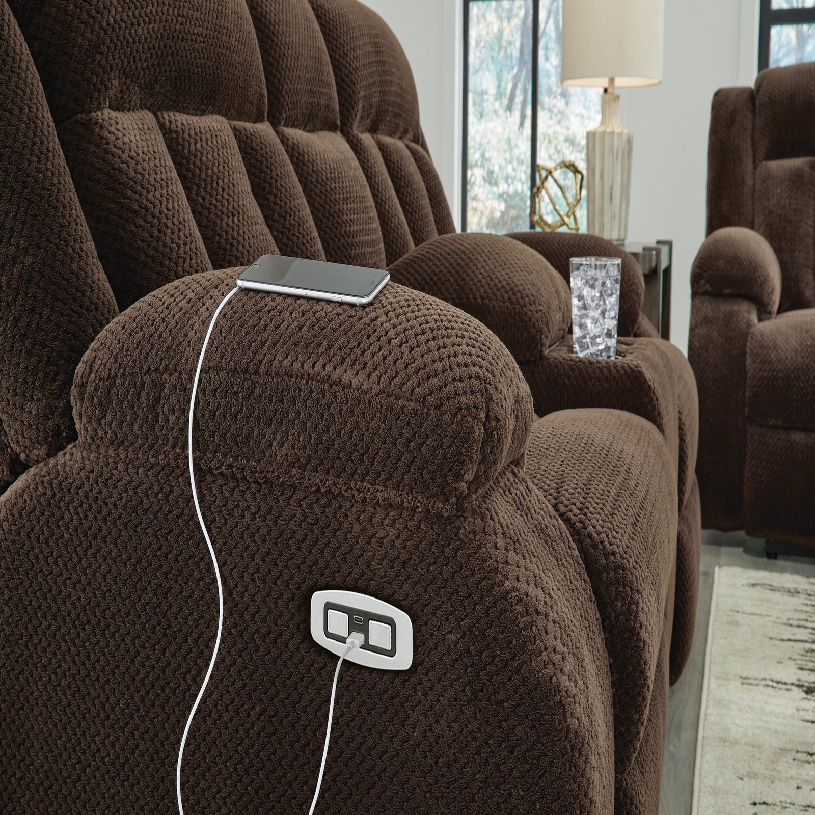 Observation Power Reclining Sofa with Drop Down Table (PC21406-SI) - Image 19