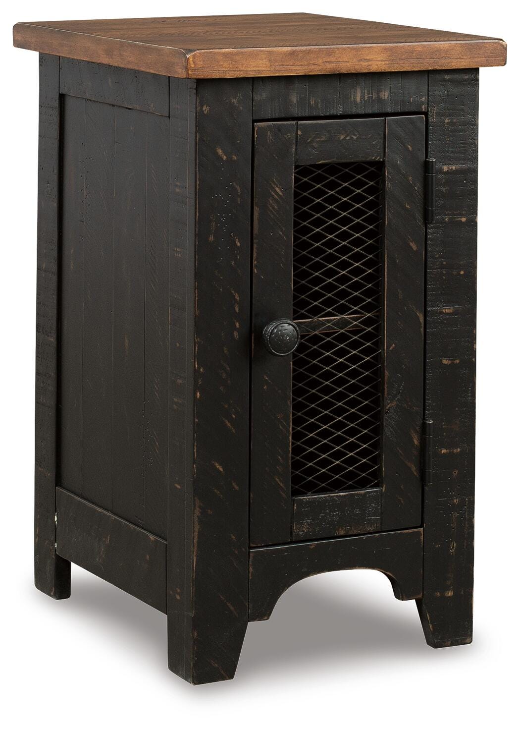 Valebeck Chairside End Table - Black/Brown  (T468-SI)