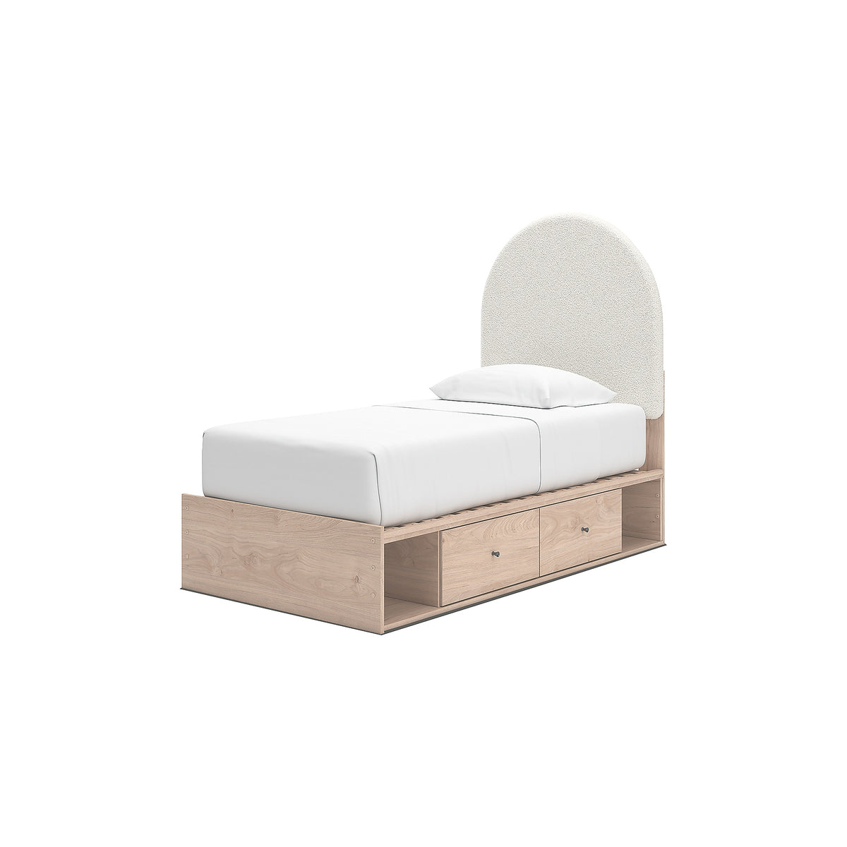 Arloster Twin Upholstered Panel Bed with Storage (PCB1566-SI) - Image 3