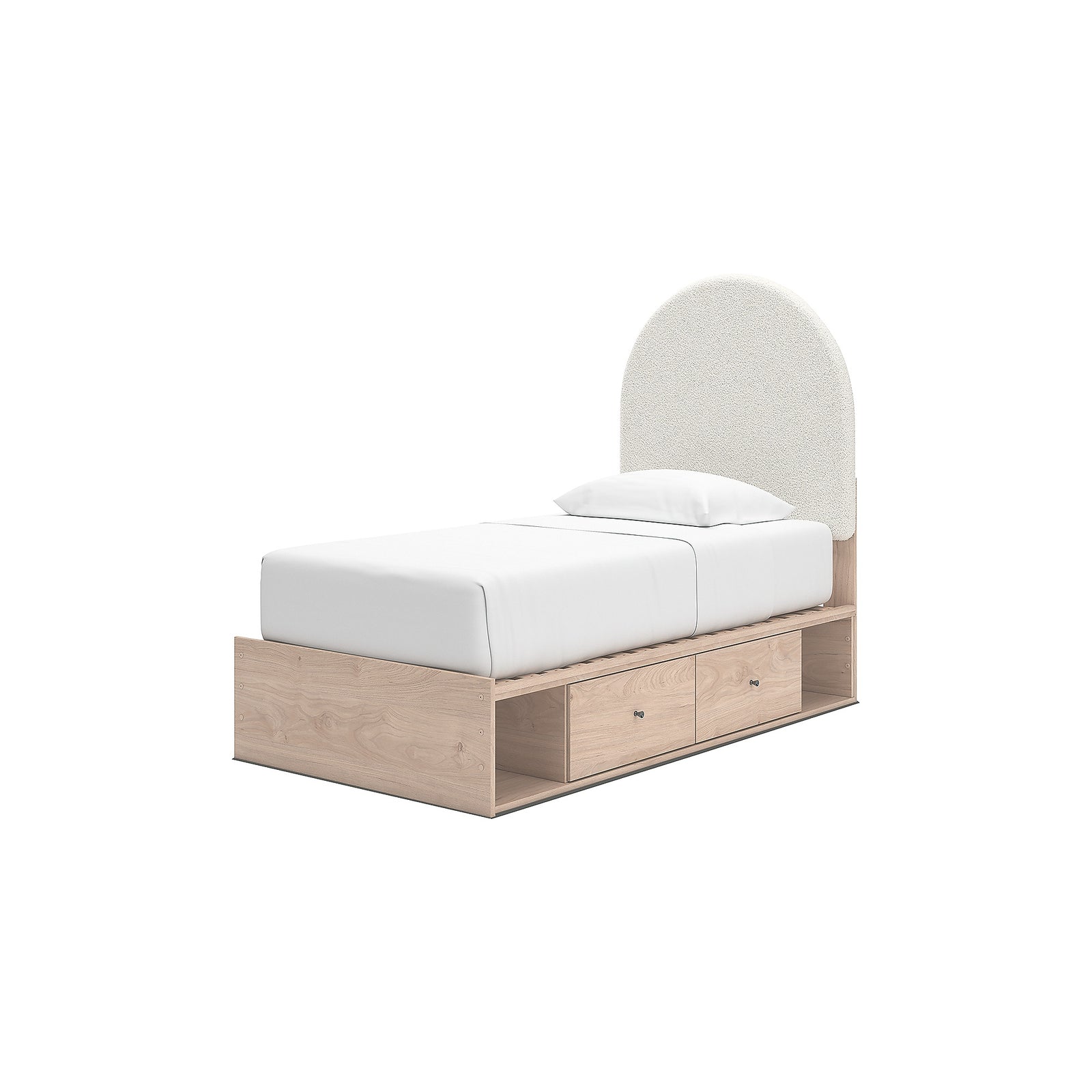 Arloster Twin Upholstered Panel Bed with Storage (PCB1566-SI) - Image 3