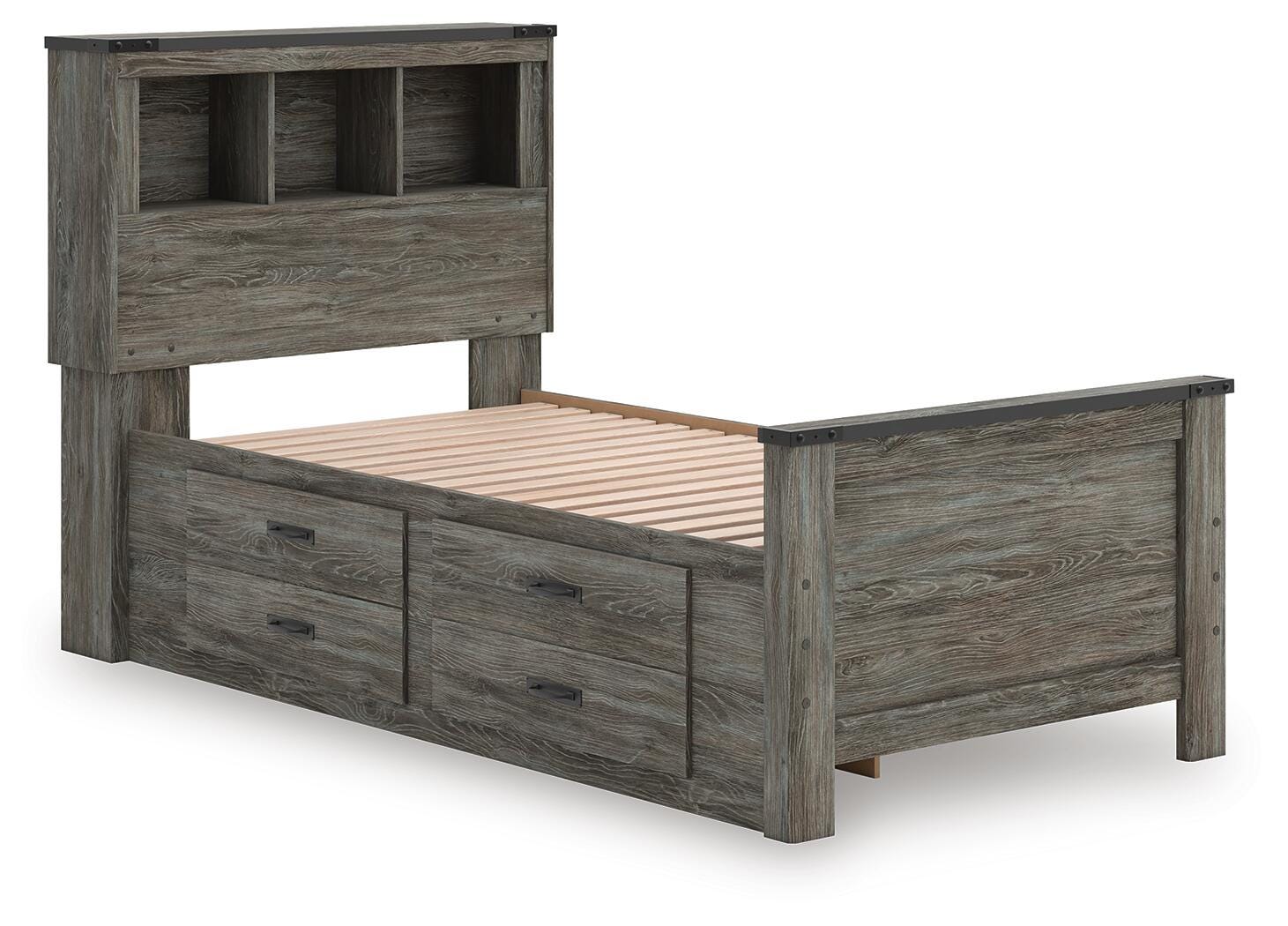 Frandern Bookcase Bed with Storage, Dresser and Mirror (B4480-SI) - Image 13