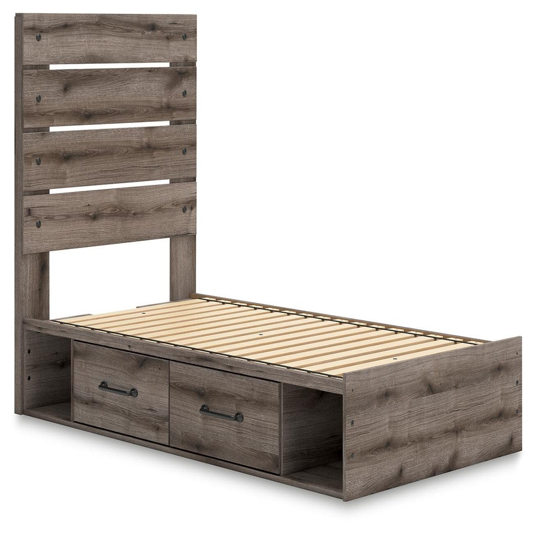 Graystorm Twin Panel Bed with Storage (PCB2405-SI) - Image 2