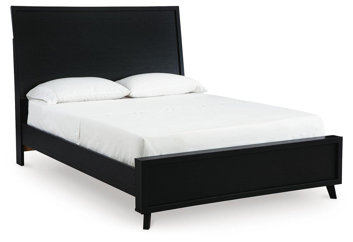 Danziar Panel Bed - Black  (B1013-SI)