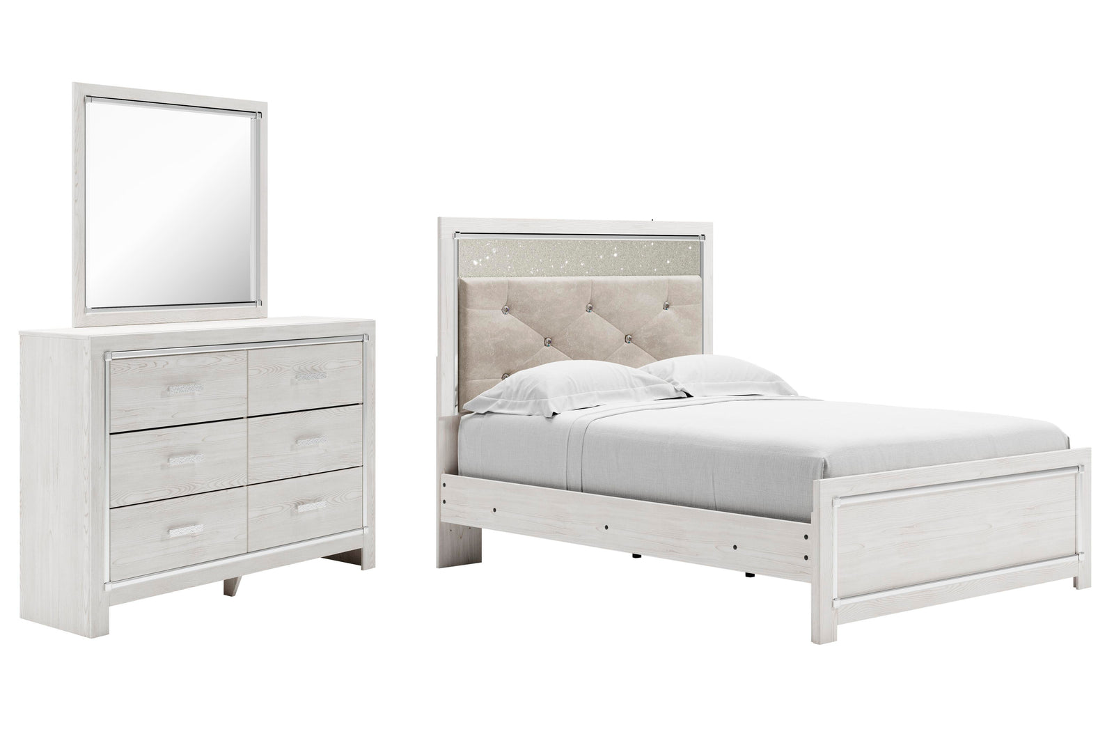 Altyra Panel Bed, Dresser and Mirror - White  (B2640-SI) - Image 2