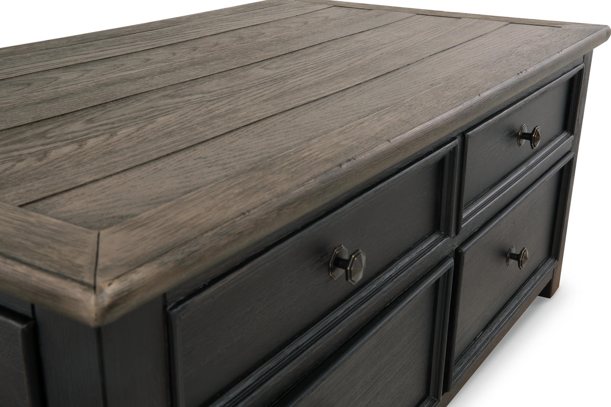 Tyler Creek Coffee Table with Lift Top - Grayish Brown/Black  (T736-SI) - Image 12