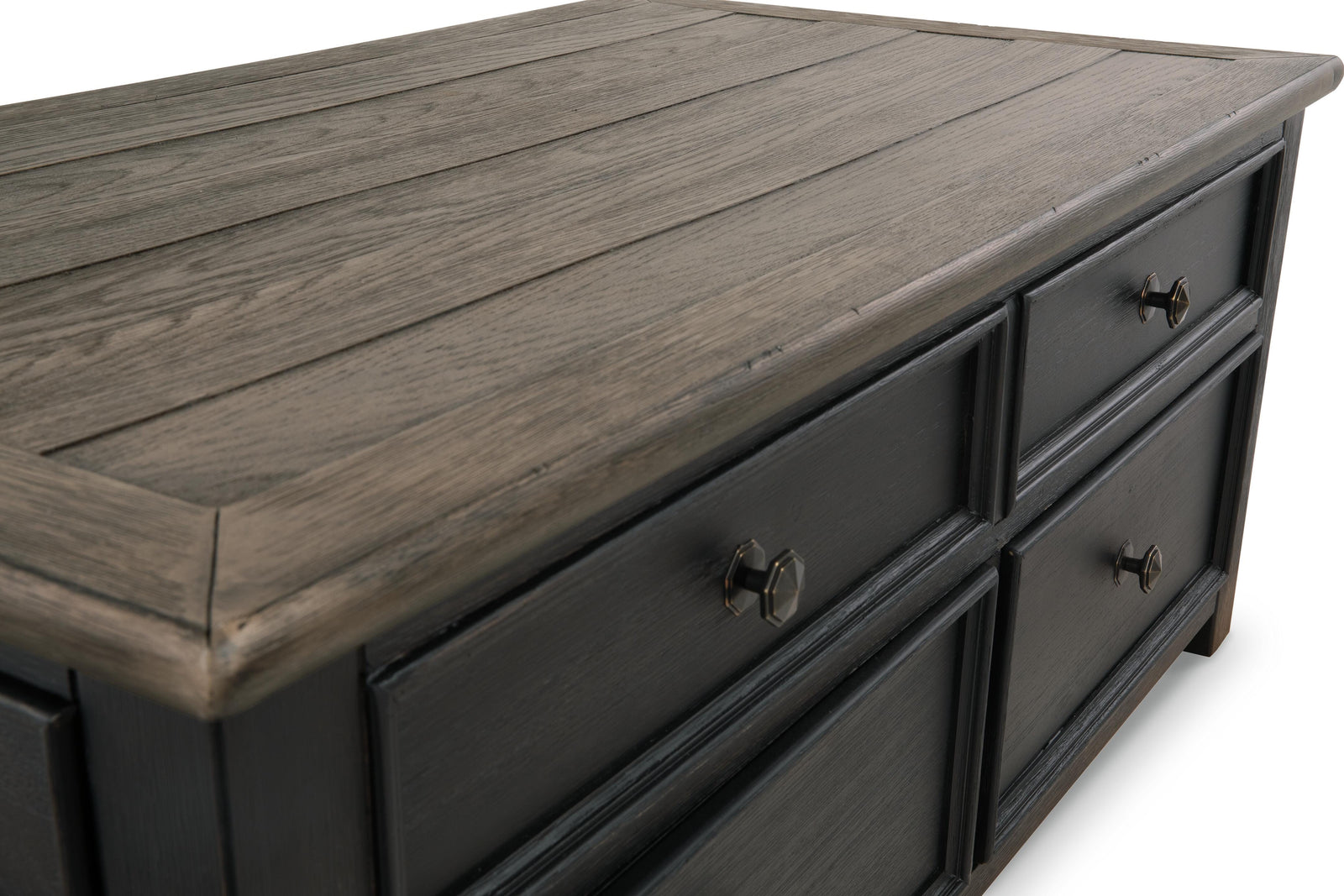 Tyler Creek Coffee Table and 2 Chairside End Tables - Grayish Brown/Black  (T736-SI) - Image 9