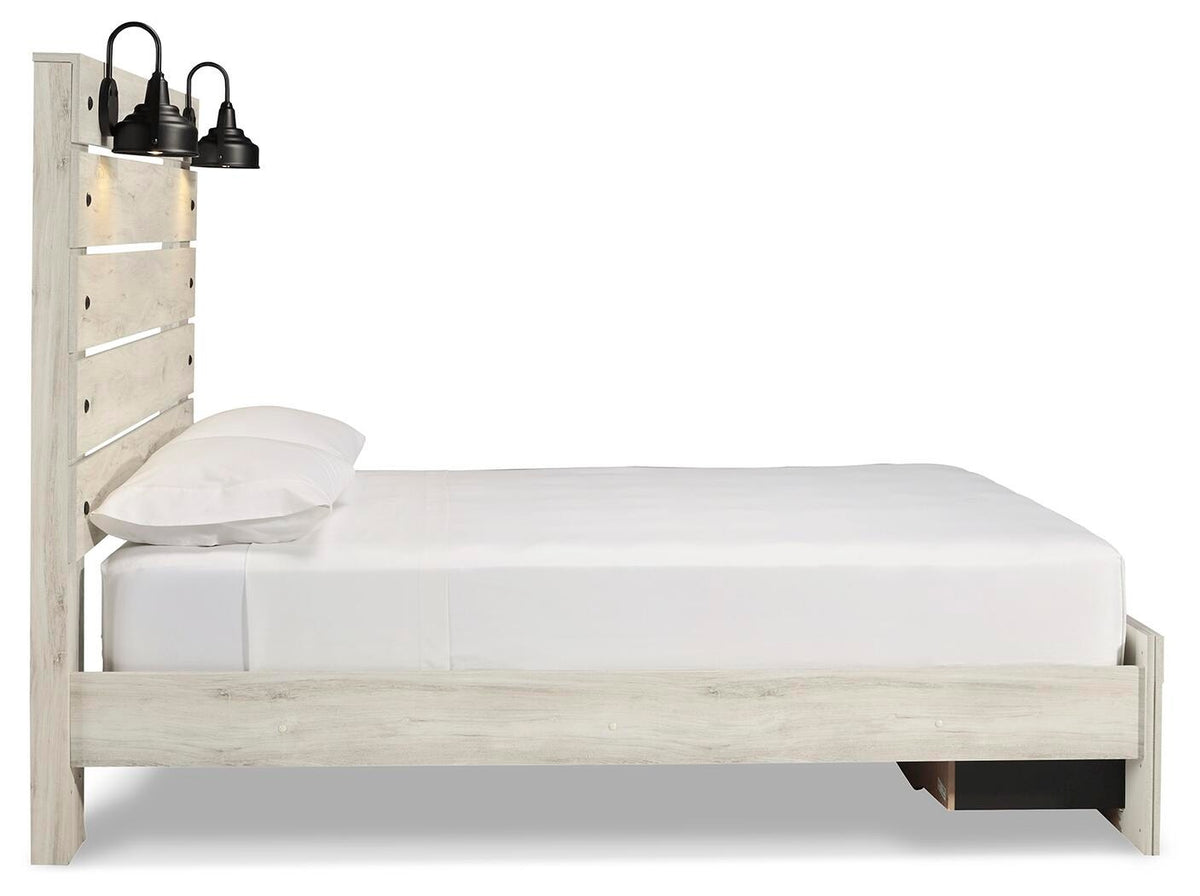 Cambeck Panel Bed with 2 Storage Drawers - Whitewash  (B192-SI) - Image 5