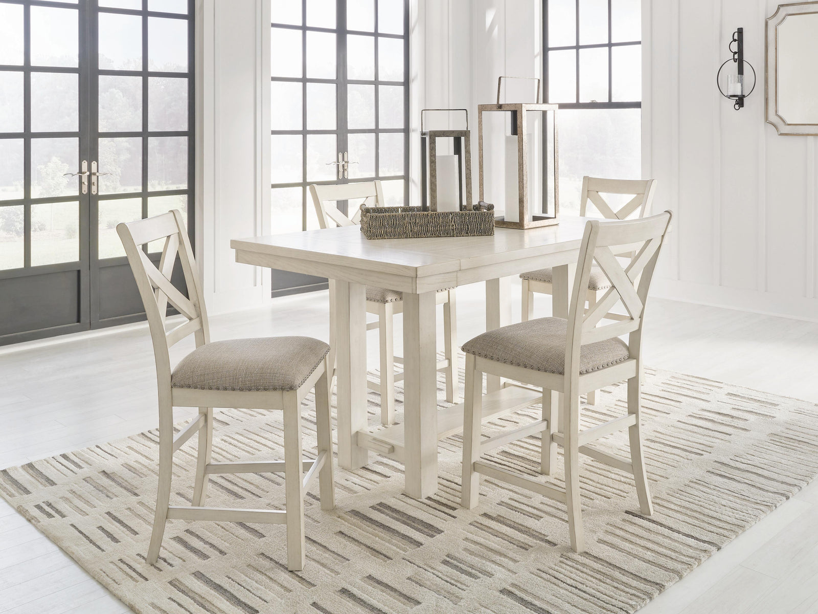 Robbinsdale Counter Height Dining Table and 4 Barstools (D642-SI) - Image 2