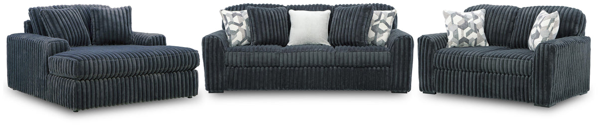 Midnight-Madness Sofa, Loveseat and Oversized Chaise (98105-SI)