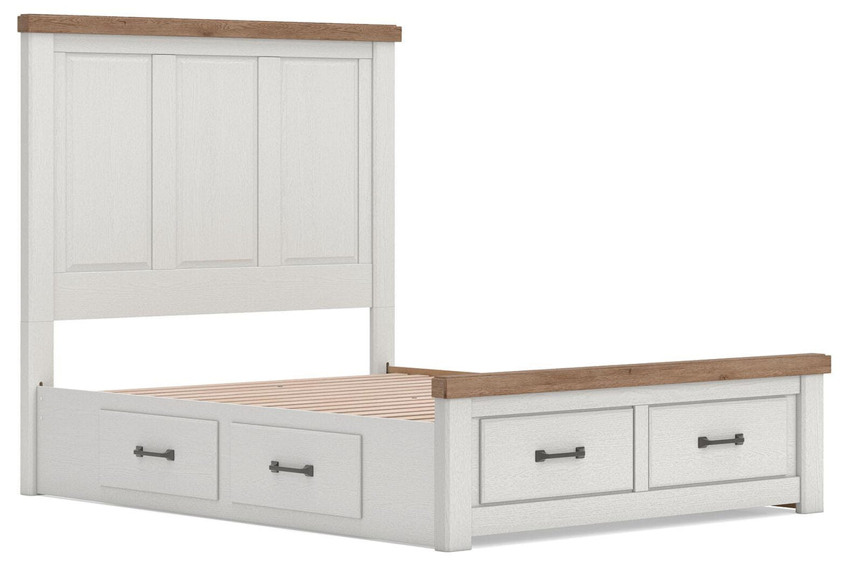 Savonport Panel Storage Bed - White/Brown  (B4615-SI) - Image 4