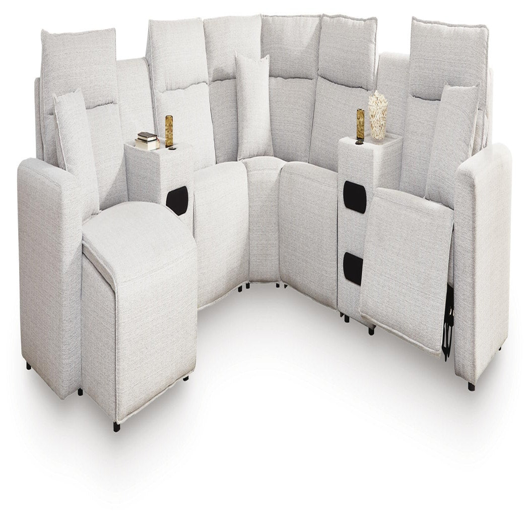 Modmax II 7-Piece Power Reclining Sectional with Chaise and Audio Consoles (65907-SI)