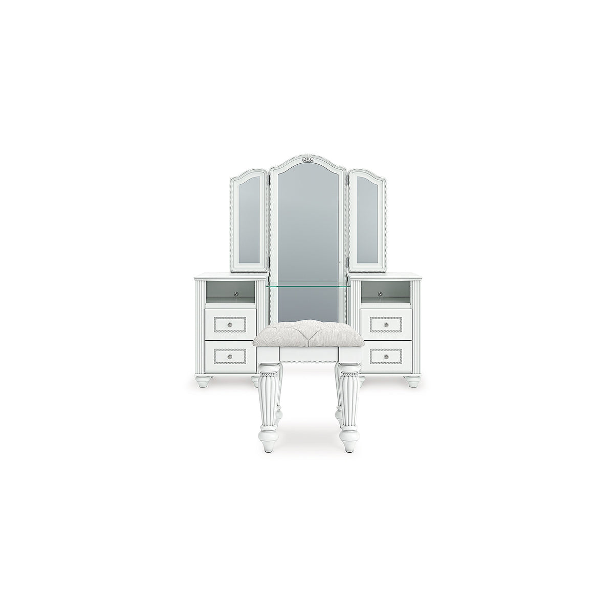 Kozlani Vanity, Mirror and Stool (PCB1819-SI) - Image 2