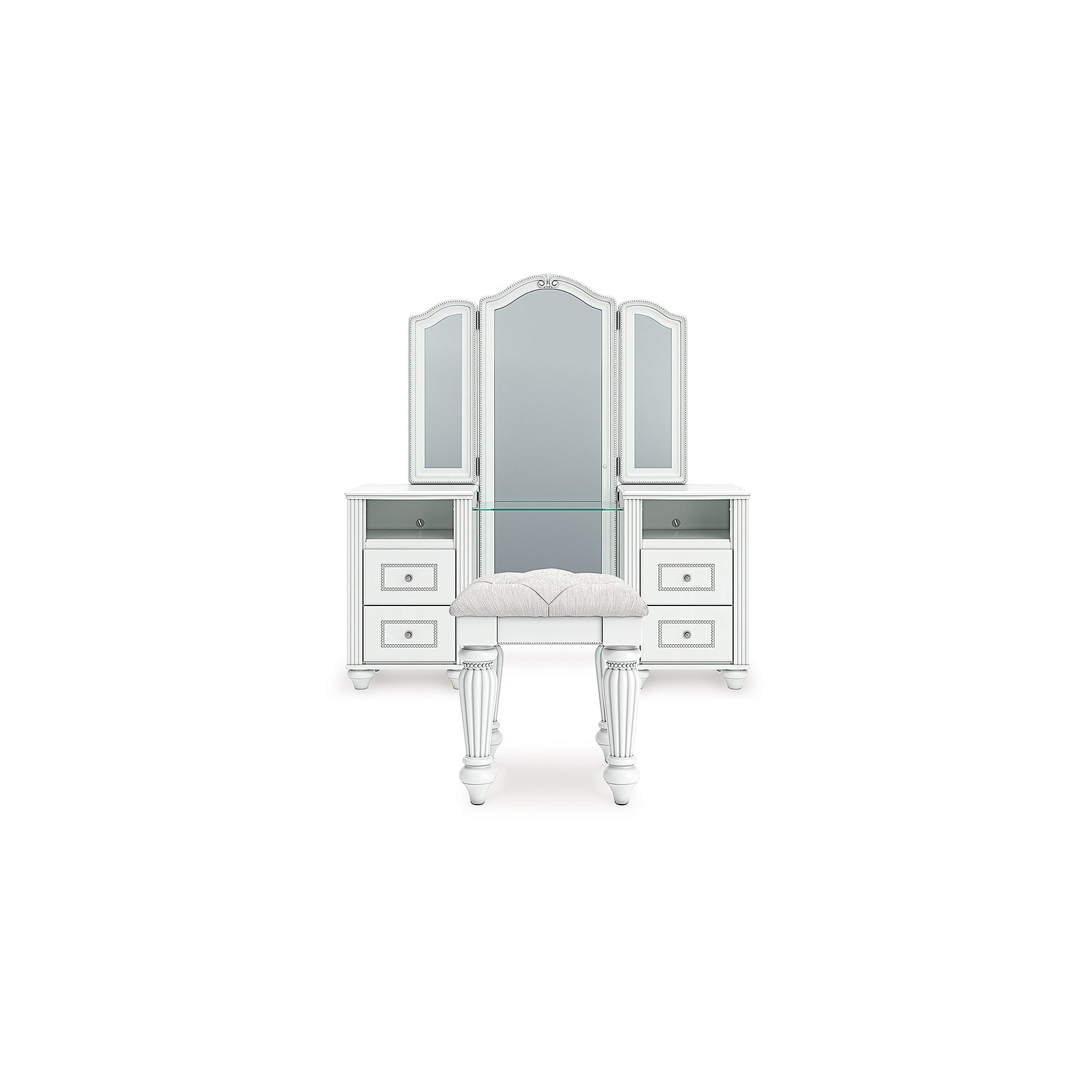 Kozlani Vanity, Mirror and Stool (PCB1819-SI) - Image 2