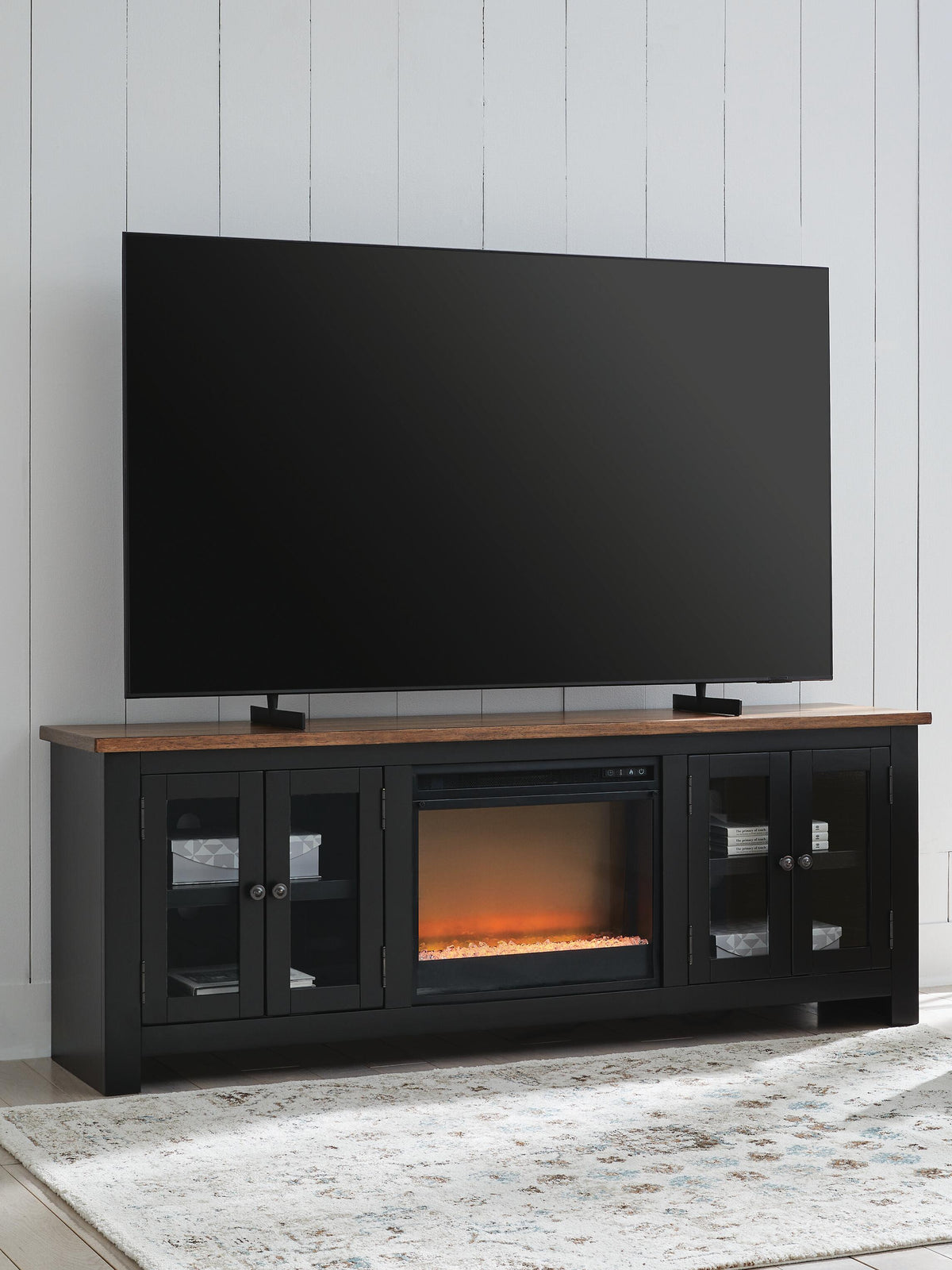 Wildenauer 76 TV Stand with Electric Fireplace (W664-SI) - Image 2