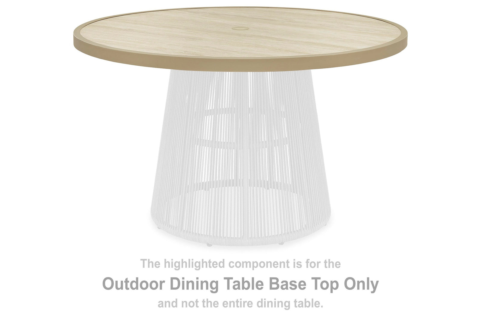 Orchard Beach Outdoor Dining Table Base Top (PCP373-SI) - Image 2