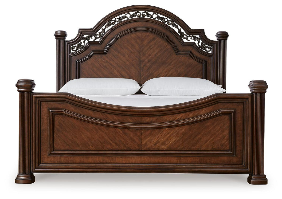 Lavinton Poster Bed, Dresser, Mirror and Nightstand - Brown  (B764-SI) - Image 2