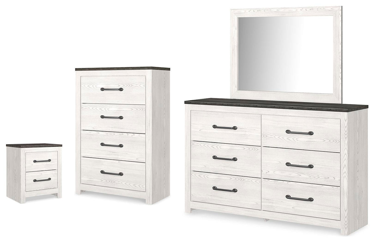 Gerridan Dresser, Mirror, Chest and Nightstand (B1190-SI)