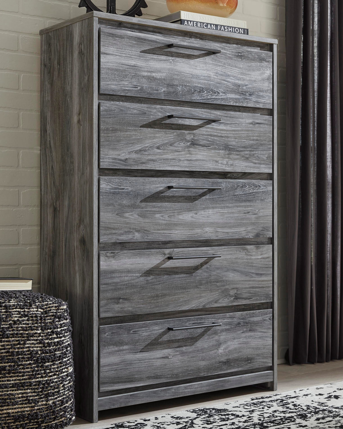 Baystorm Panel Headboard Bed. Dresser, Mirror, Chest and Nightstand - Gray  (B221-SI) - Image 12