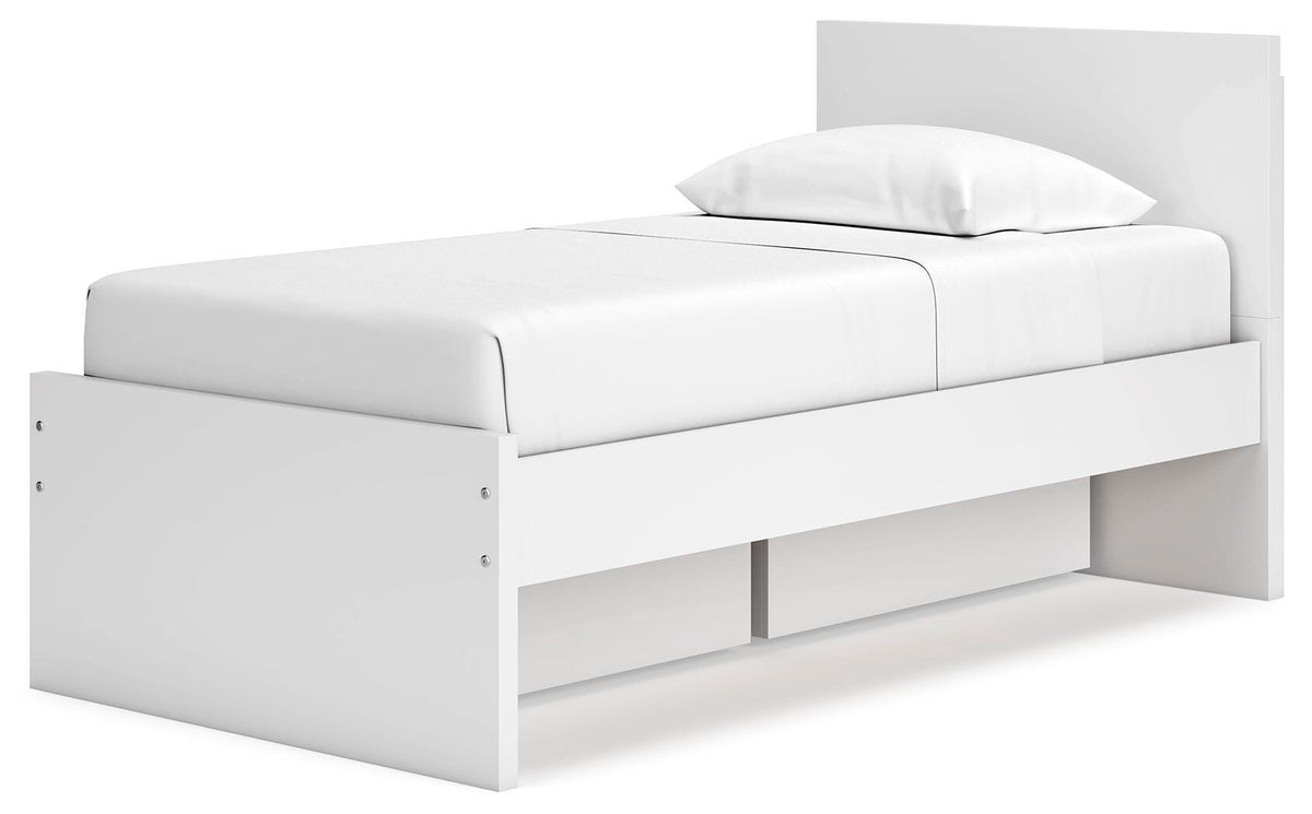 Onita Panel Platform Bed with 1 Side Storage (Youth) - White  (EB9630-SI) - Image 3