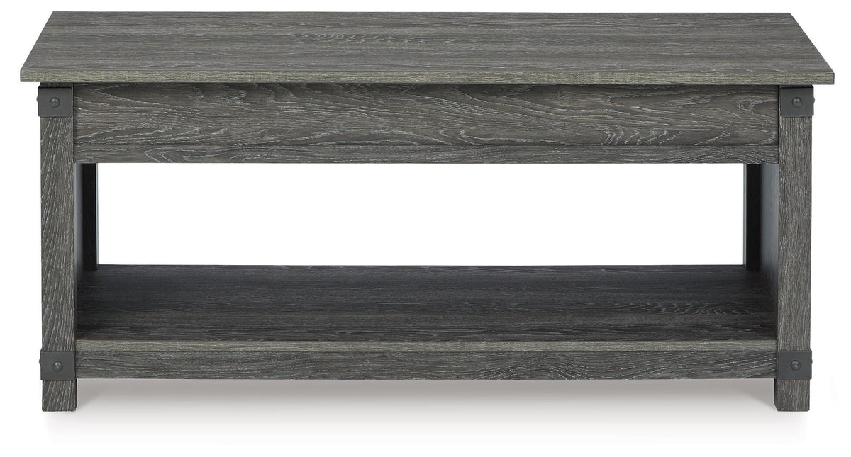 Freedan Lift-top Coffee Table, 2 End Tables and Console - Grayish Brown  (T175-SI) - Image 5