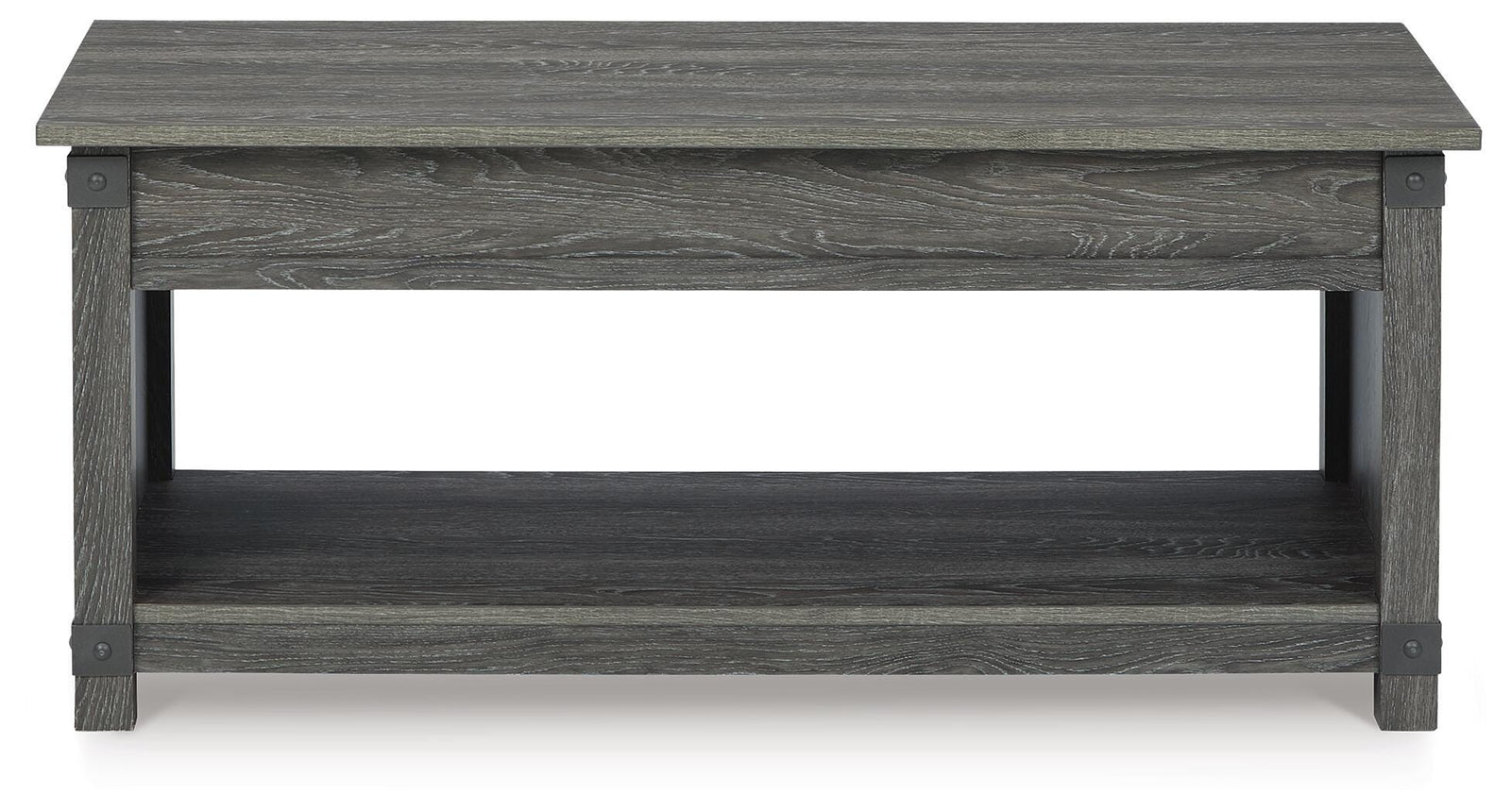 Freedan Lift-top Coffee Table, 2 End Tables and Console - Grayish Brown  (T175-SI) - Image 5