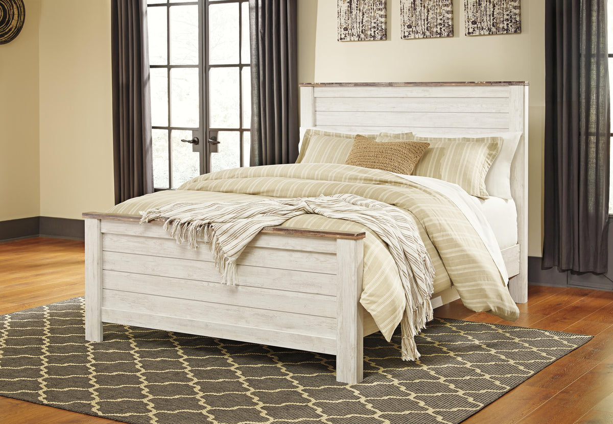 Willowton Panel Headboard - Whitewash  (B267-SI) - Image 4