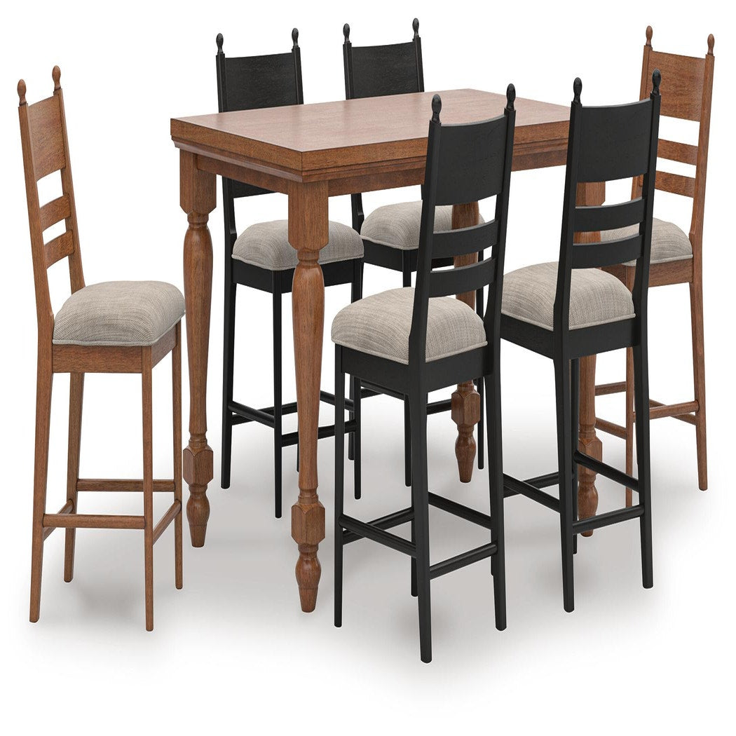 Greddinton Counter Height Dining Table and 6 Barstools (PCD824-SI)